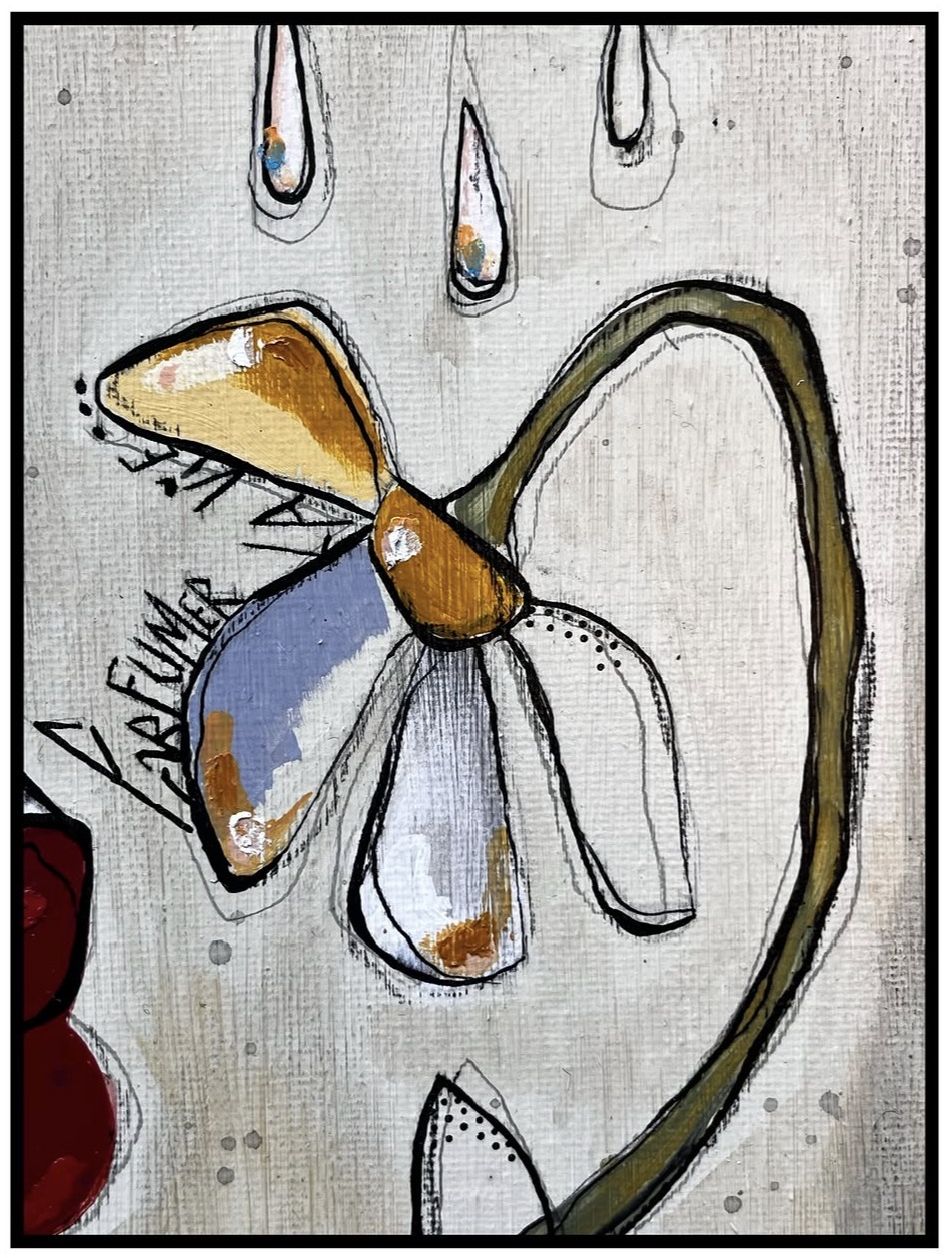 Oeuvre abstraite encadree