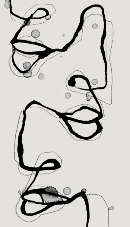 Dessin abstrait vertical de L'oeil de Momo