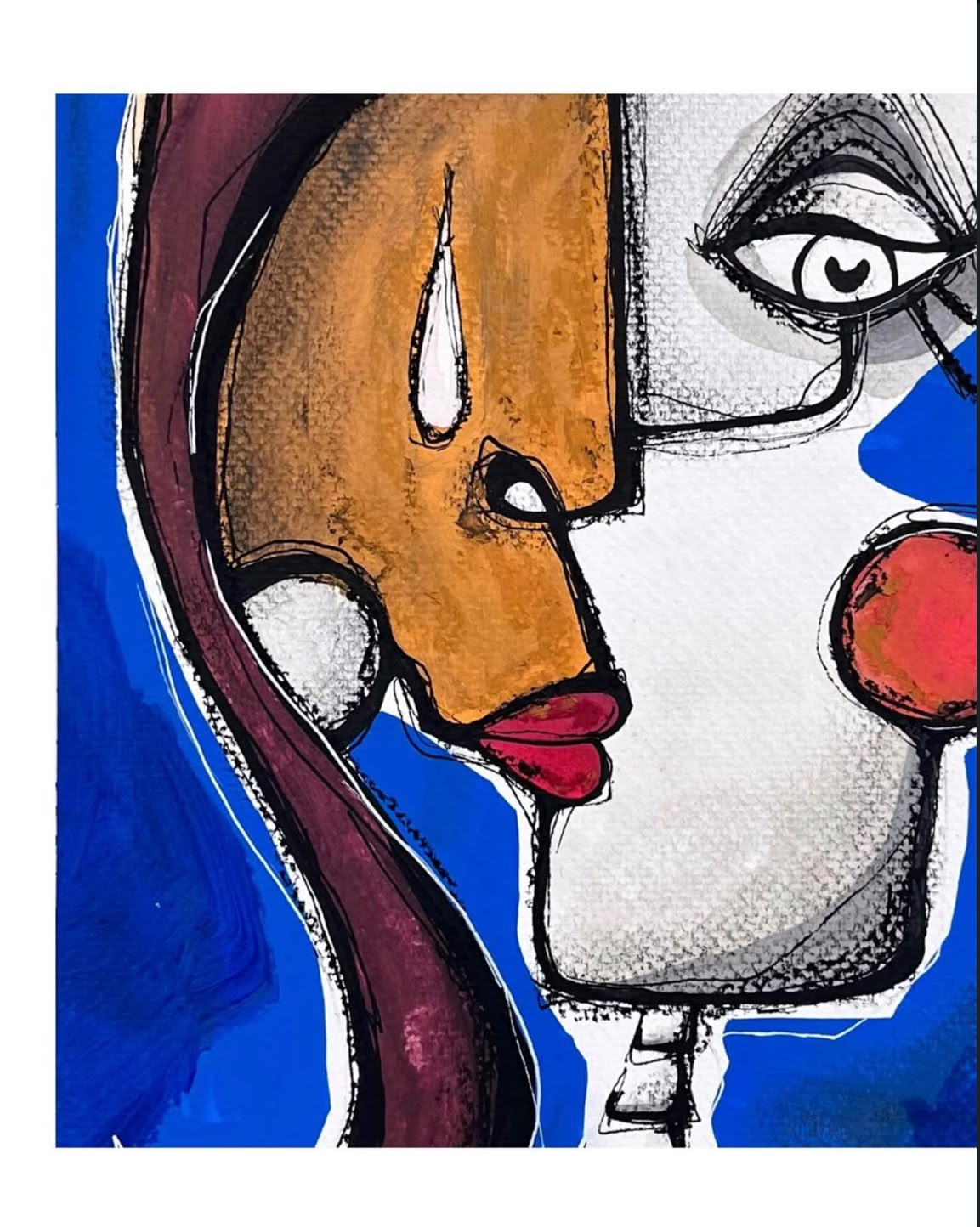 Oeuvre abstraite encadree