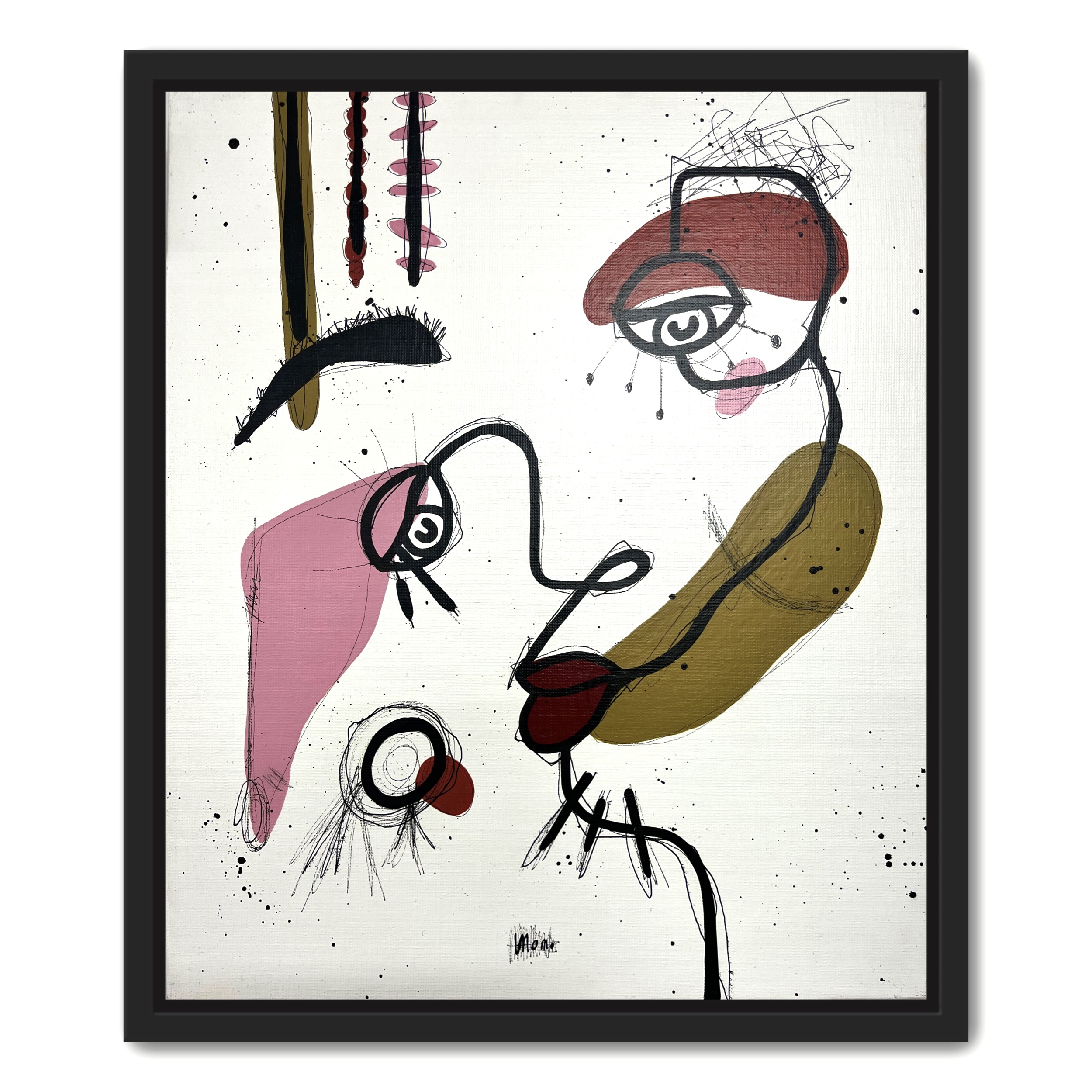 Oeuvre coloree encadree